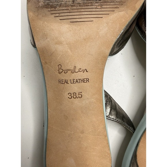 Boden Millie Slingback in Metallic Pewter Size 38.5 Kitten Heel - Picture 9 of 14